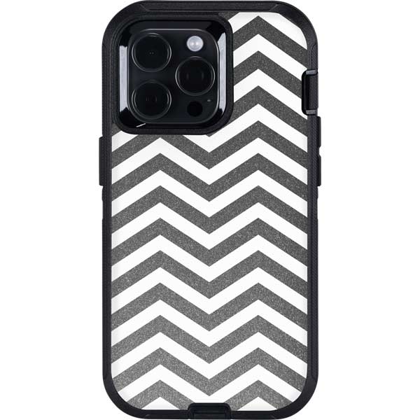 Silver Chevron Otterbox Defender iPhone Skin