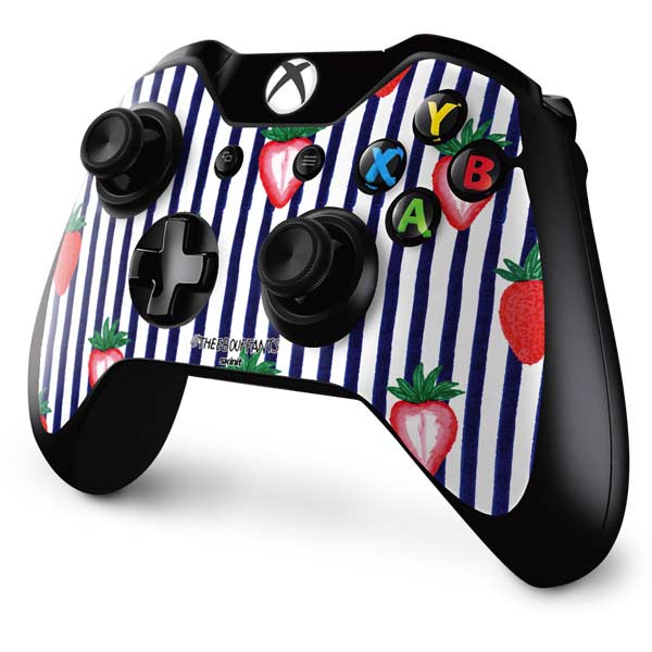 Bouffants and Broken Hearts Strawberries and Stripes Xbox One Controller Skin