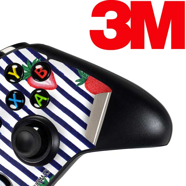 Bouffants and Broken Hearts Strawberries and Stripes Xbox One Controller Skin