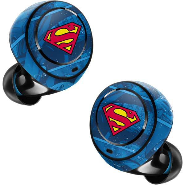 DC Comics Superman Logo Background Pattern Amazon Echo Buds Skin