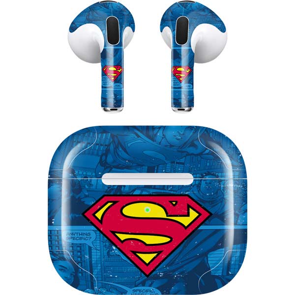 DC Comics Superman Logo Background Pattern Apple AirPods (3rd Gen 2021) Skin