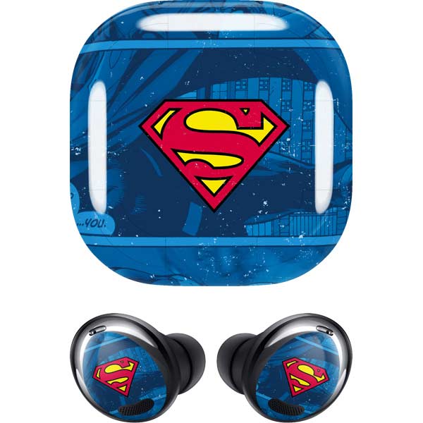 DC Comics Superman Logo Background Pattern Galaxy Buds Pro Skin