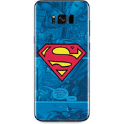 DC Comics Superman Logo Background Pattern Galaxy S8 Plus Skin