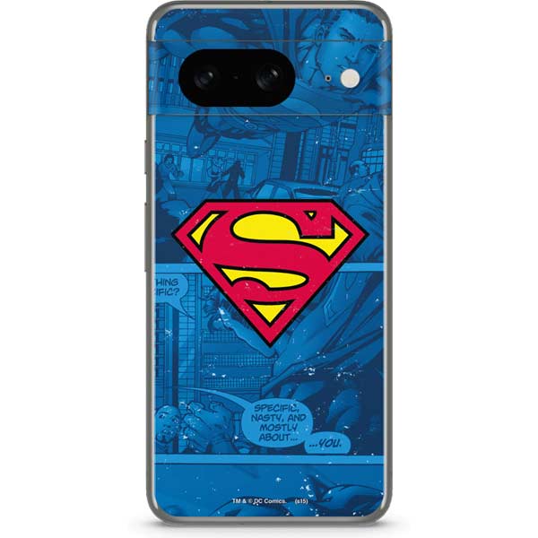 DC Comics Superman Logo Background Pattern Google Pixel 8 Skin