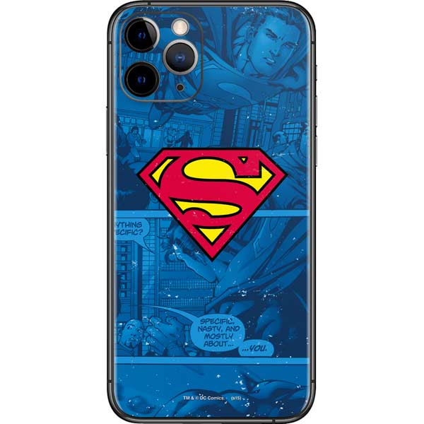 DC Comics Superman Logo Background Pattern iPhone 11 Pro Skin