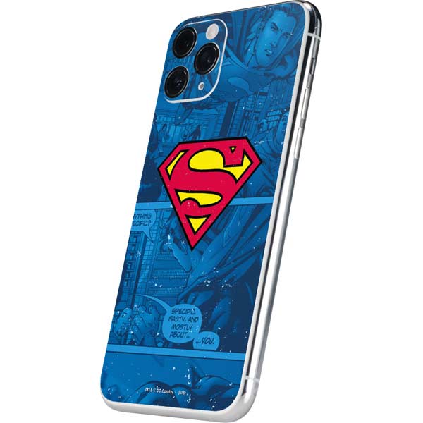 DC Comics Superman Logo Background Pattern iPhone 11 Pro Skin