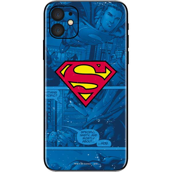 DC Comics Superman Logo Background Pattern iPhone 11 Skin