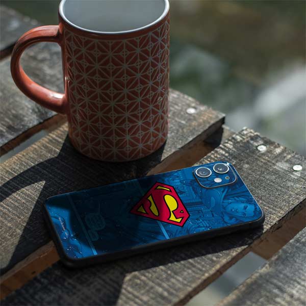 DC Comics Superman Logo Background Pattern iPhone 11 Skin