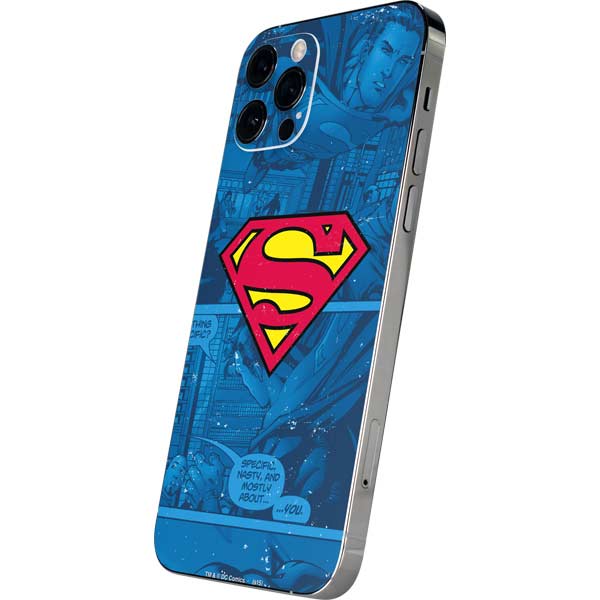 DC Comics Superman Logo Background Pattern iPhone 12 Pro Max Skin