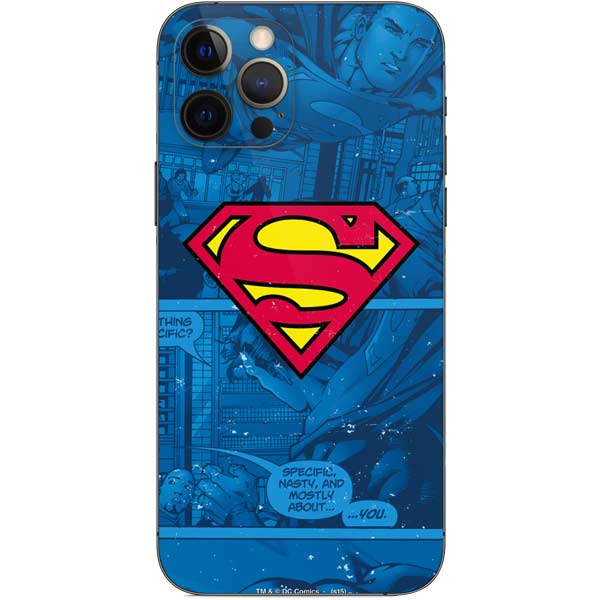 DC Comics Superman Logo Background Pattern iPhone 12 Pro Skin