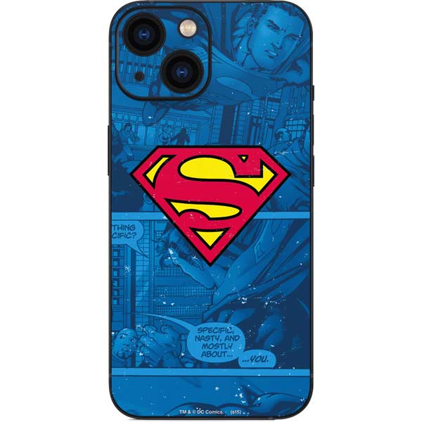 DC Comics Superman Logo Background Pattern iPhone 13 Mini Skin