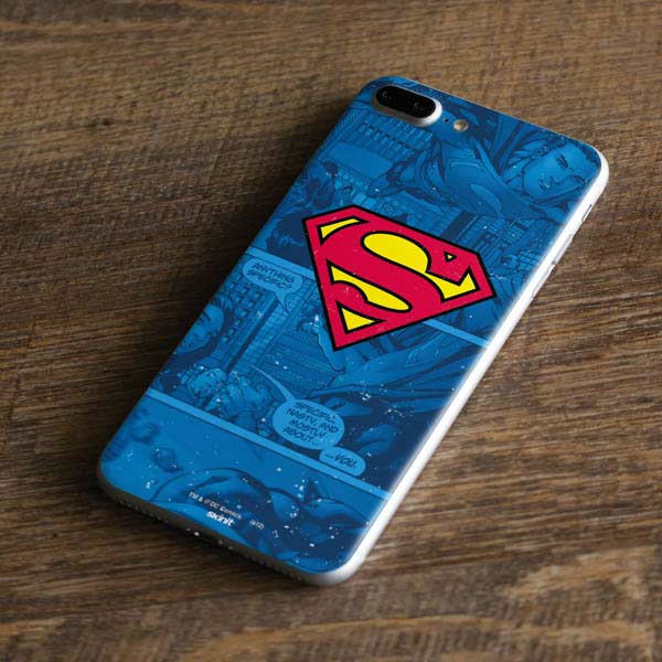 DC Comics Superman Logo Background Pattern iPhone 7 Plus Skin