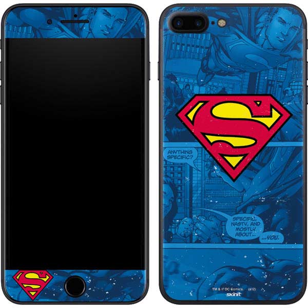 DC Comics Superman Logo Background Pattern iPhone 8 Plus Skin