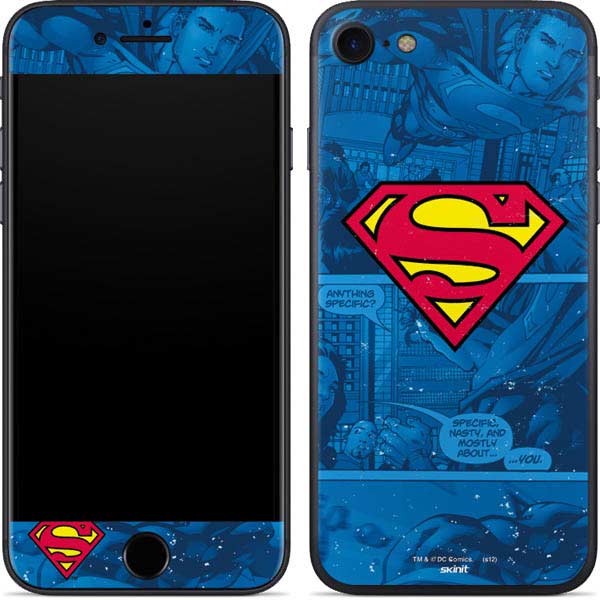 DC Comics Superman Logo Background Pattern iPhone SE (2nd & 3rd Gen) Skin