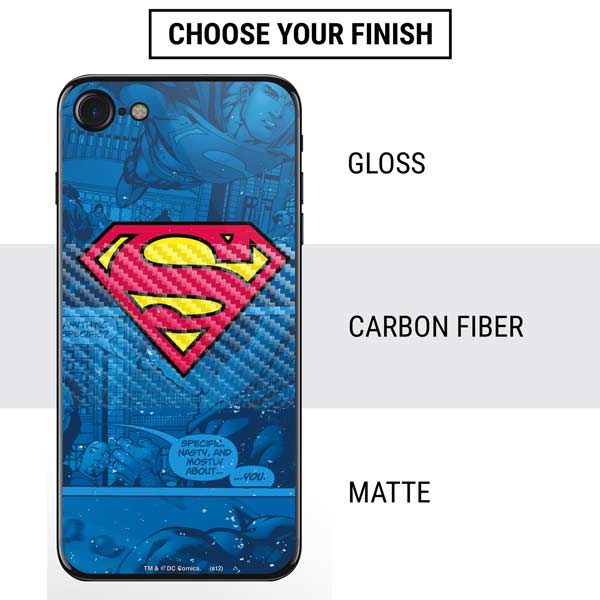 DC Comics Superman Logo Background Pattern iPhone SE (2nd & 3rd Gen) Skin