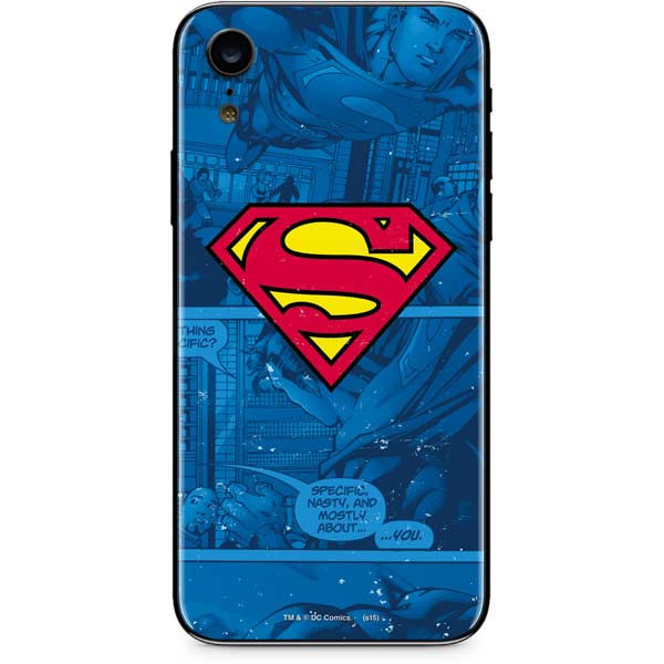 DC Comics Superman Logo Background Pattern iPhone XR Skin