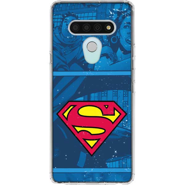 DC Comics Superman Logo Background Pattern LG Stylo 6 Clear Case