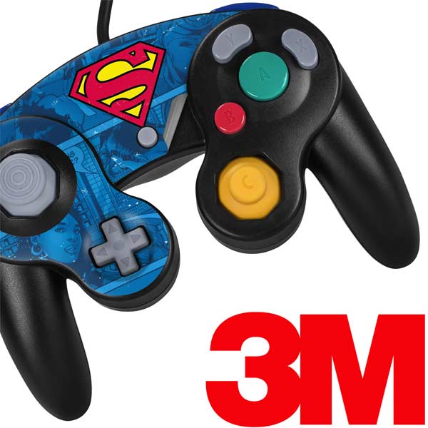 DC Comics Superman Logo Background Pattern Nintendo GameCube Controller Skin
