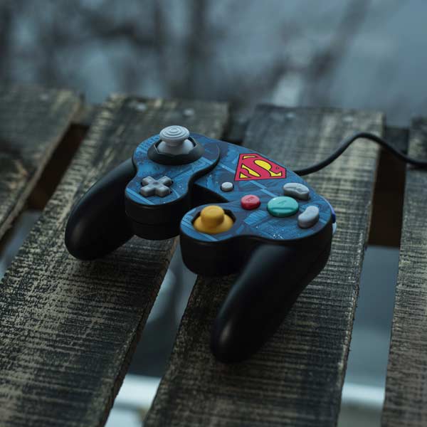 DC Comics Superman Logo Background Pattern Nintendo GameCube Controller Skin