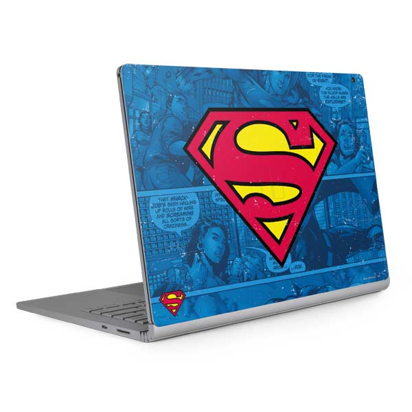 DC Comics Superman Logo Background Pattern Surface Book 2 15in Skin