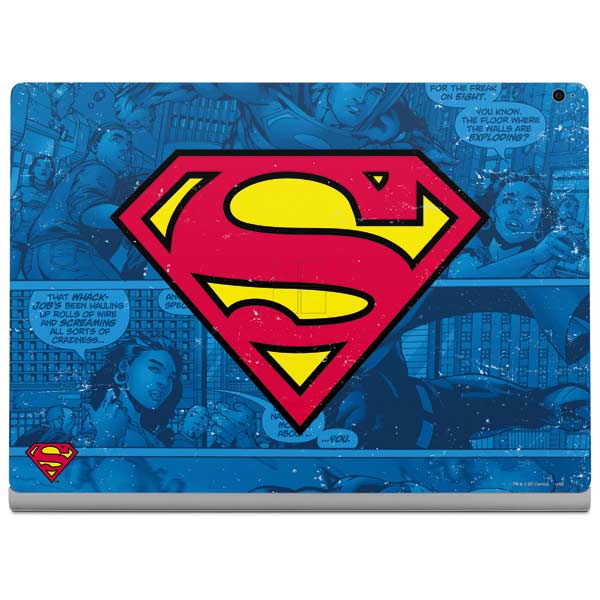 DC Comics Superman Logo Background Pattern Surface Book 2 15in Skin