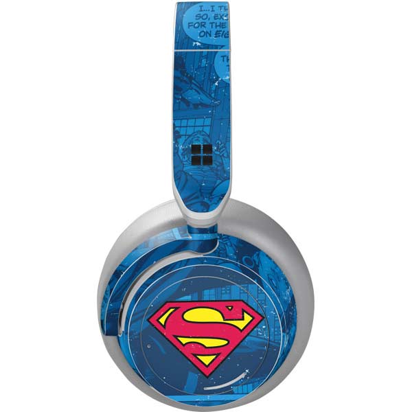DC Comics Superman Logo Background Pattern Surface Headphones Skin