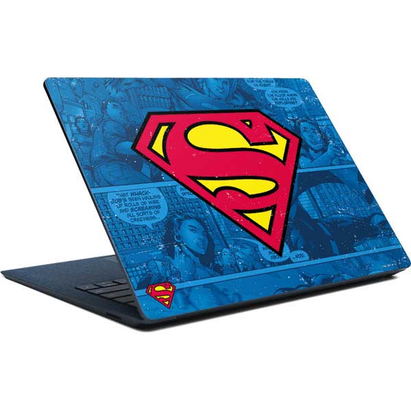 DC Comics Superman Logo Background Pattern Surface Laptop Skin