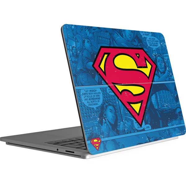 DC Comics Superman Logo Background Pattern Surface Laptop Studio Skin