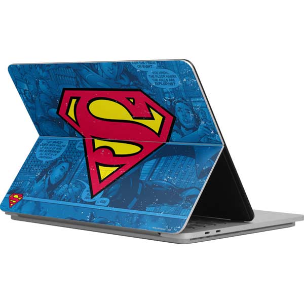 DC Comics Superman Logo Background Pattern Surface Laptop Studio Skin