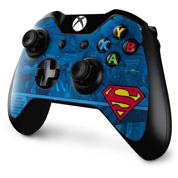 DC Comics Superman Logo Background Pattern Xbox One Controller Skin