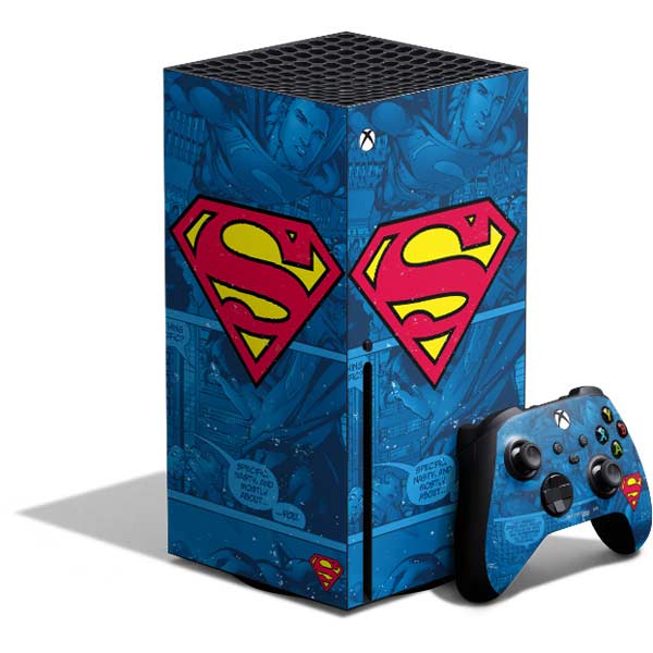 DC Comics Superman Logo Background Pattern Xbox Series X Bundle Skin