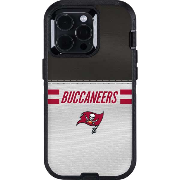 NFL Tampa Bay Buccaneers White Striped Otterbox Defender iPhone Skin