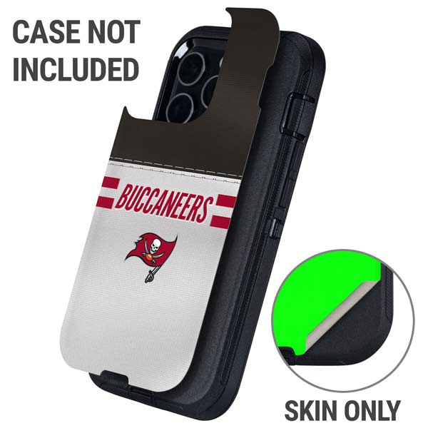 NFL Tampa Bay Buccaneers White Striped Otterbox Defender iPhone Skin
