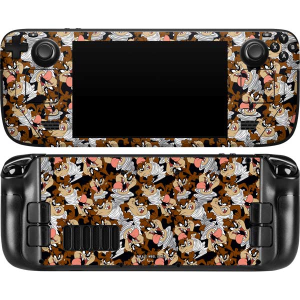 Taz Breaking Computer Taz Super Sized Pattern Steam Deck Handheld Gaming Computer Skin – Skinit