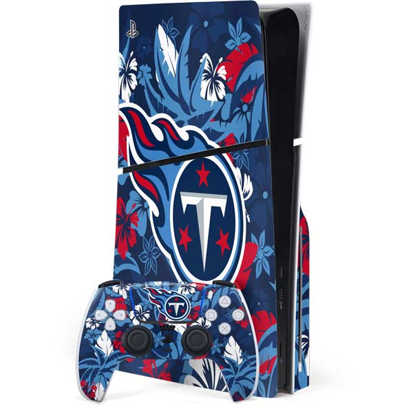 NFL Tennessee Titans Tropical Print PS5 Slim Disk Bundle Skin