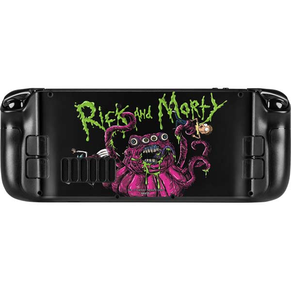 Adult Swim Rick and Morty Tentacle Attack Steam Deck Handheld Gaming Computer Skin