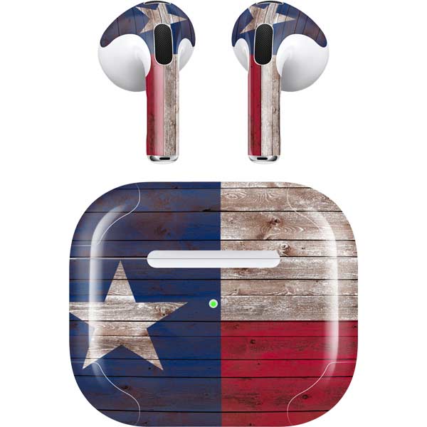 Texas Flag Dark Wood Apple AirPods (3rd Gen 2021) Skin