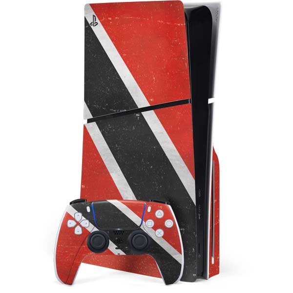 Trinidad and Tobagao Flag Distressed PS5 Slim Disk Bundle Skin