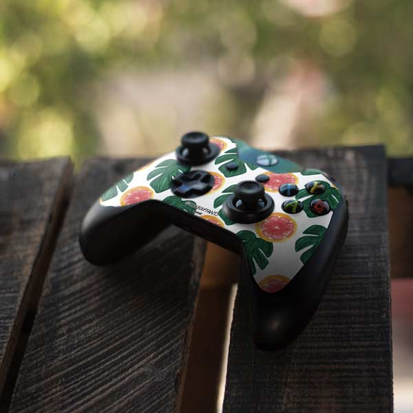 Bouffants and Broken Hearts Tropical Leaves and Citrus Xbox One Controller Skin