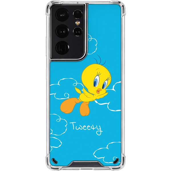 Looney Tunes Tweety Bird Flying Galaxy S21 Ultra 5G Clear Case