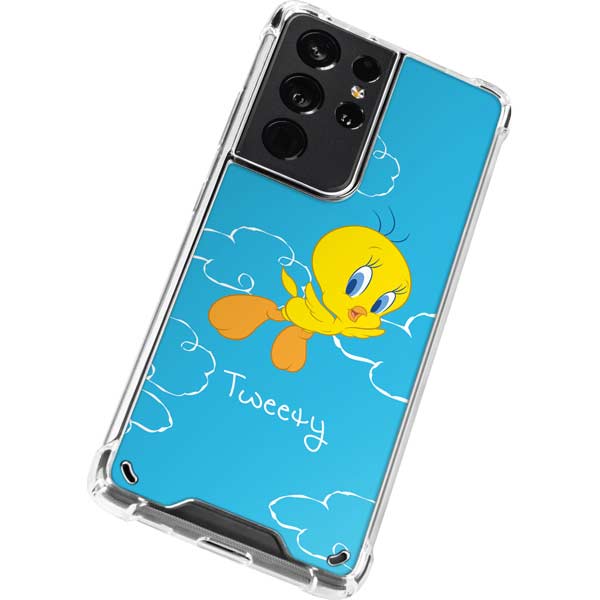 Looney Tunes Tweety Bird Flying Galaxy S21 Ultra 5G Clear Case