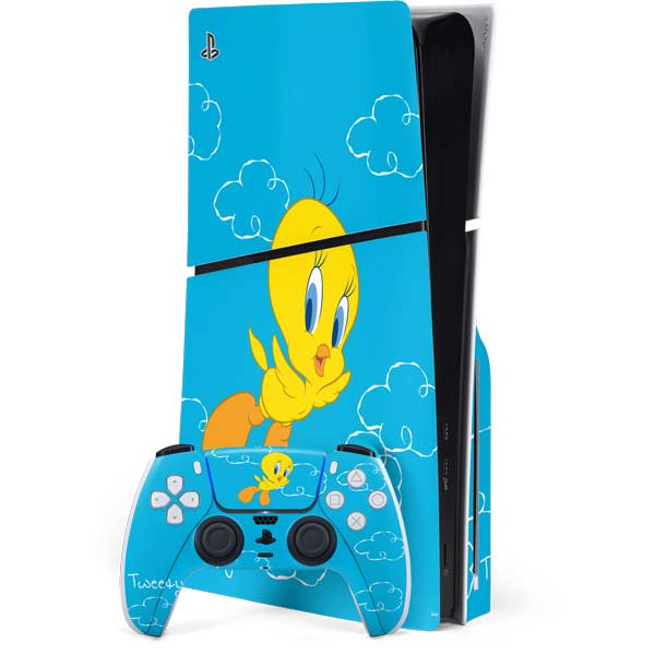 Looney Tunes Tweety Bird Flying PS5 Slim Disk Bundle Skin