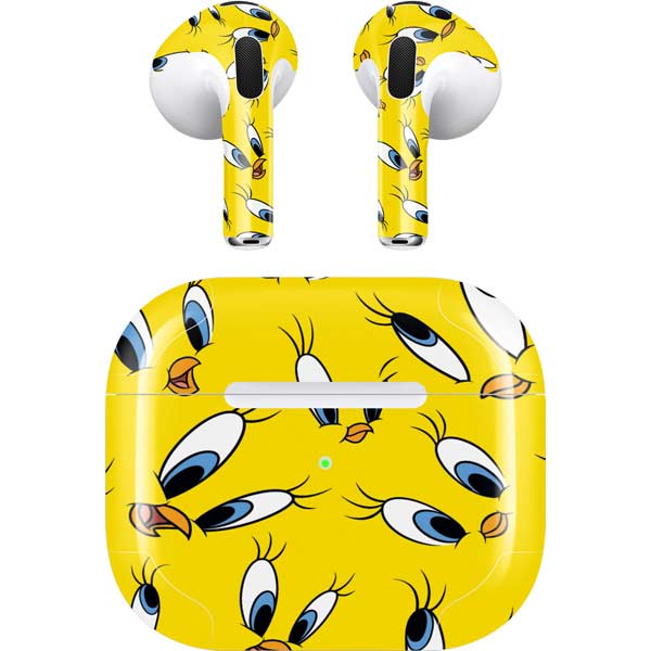Looney Tunes Tweety Bird Super Sized Pattern Apple AirPods (3rd Gen 2021) Skin