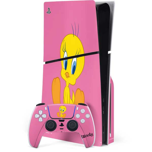 Looney Tunes Tweety Pinky PS5 Slim Disk Bundle Skin