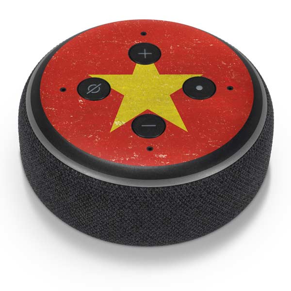 Vietnam Flag Distressed Amazon Echo Dot Skin