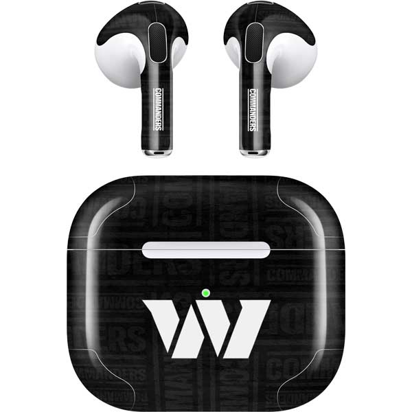 NFL Washington Commanders Black and White Apple AirPods (3rd Gen 2021) Skin