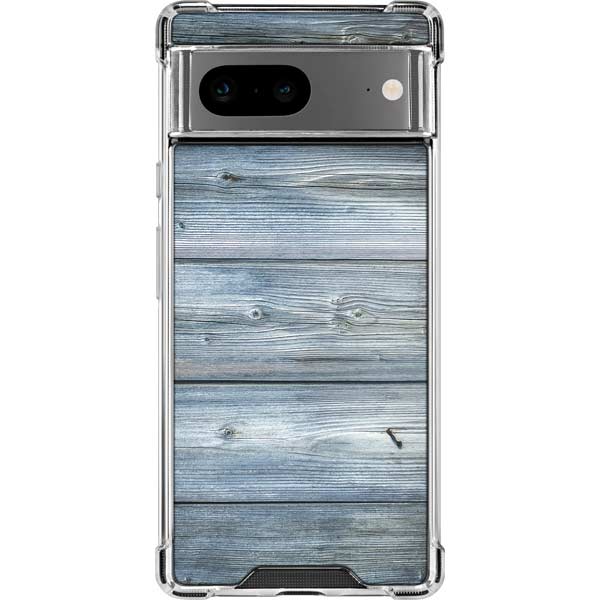 Weathered Blue Wood Google Pixel 8 Clear Case