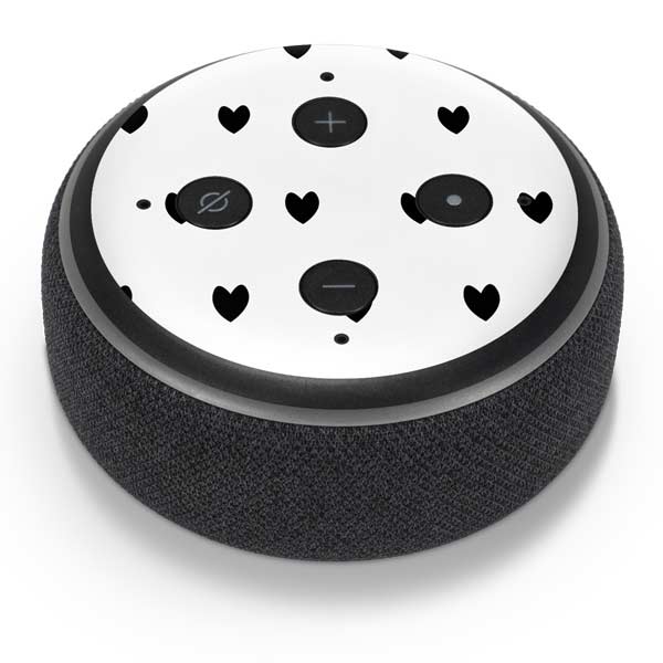 White and Black Hearts Amazon Echo Dot Skin