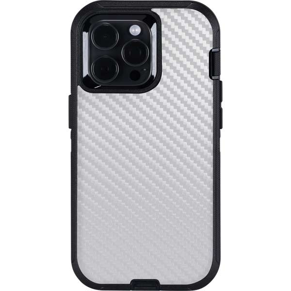 White Carbon Fiber Specialty Texture Material Otterbox Defender iPhone Skin