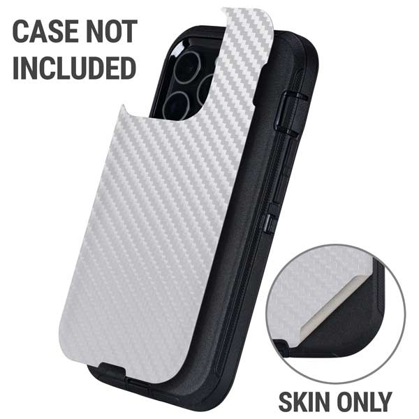 White Carbon Fiber Specialty Texture Material Otterbox Defender iPhone Skin